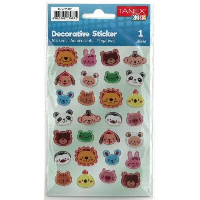 TANEX KIDS TNX-25185 DEKORATİF ETİKETLER - ORMAN CANLILARI 4 SERİSİ STICKER