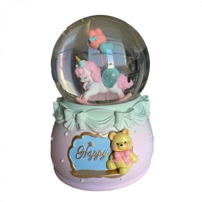 CEREN HDY0318 ORTA BOY HEDİYELİK MÜZİKLİ IŞIKLI KAR ATAN KAR KÜRESİ (PİLLİ) HAPPY