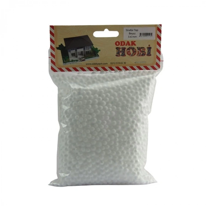 ODAK HOBİ  5-6mm STRAFOR KÖPÜK TOP BEYAZ