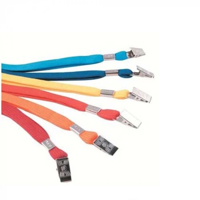 MAPİ KART ASKI İPİ METAL KLIPSLİ KIRMIZI