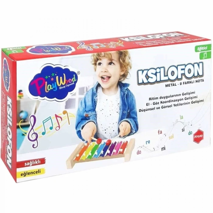 PLAYWOOD ONY-375 AHŞAP 8 NOTALI KSİLOFON EĞİTİCİ OYUNCAK