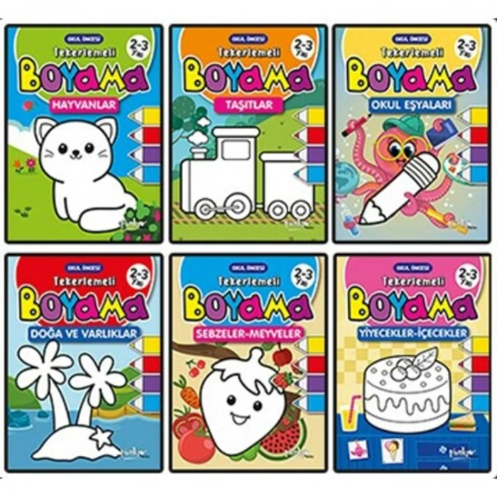 TEKERLEMELİ BOYAMA 6 KİTAP SET