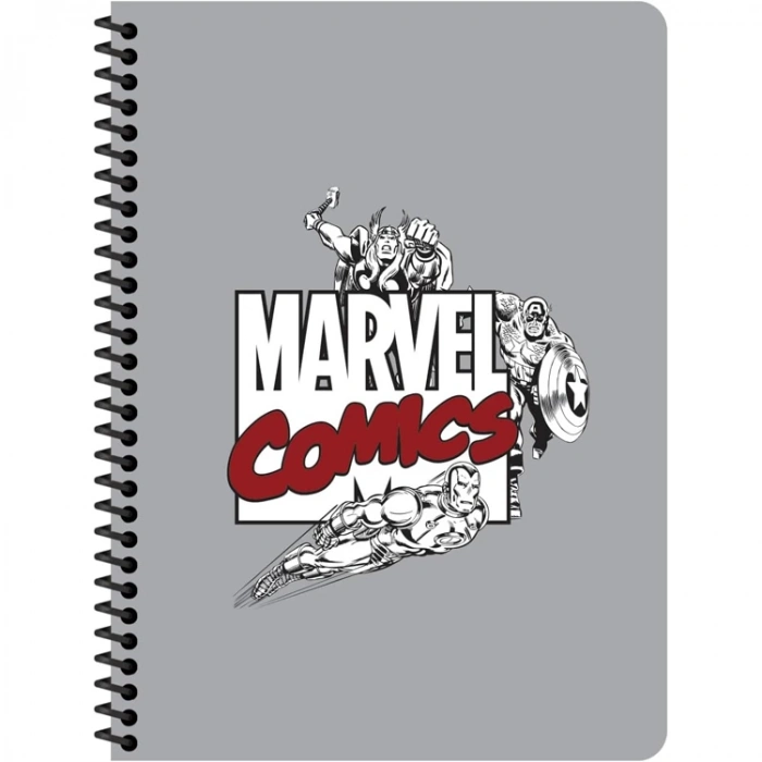 KESKİN 16.5X222.5 MARVEL SERİ1  SPİRALLİ KARTON KAPAK DEFTER 80 YP. ÇİZGİLİ 380111-70