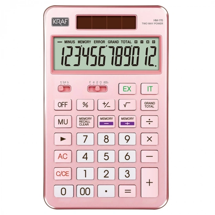 KRAF 12 HANE MASAÜSTÜ HESAP MAKİNESİ HM-170 PK