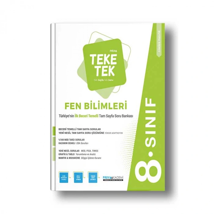 PRUVA 8. SINIF TEKE TEK FEN BİLİMLERİ SORU BANKASI