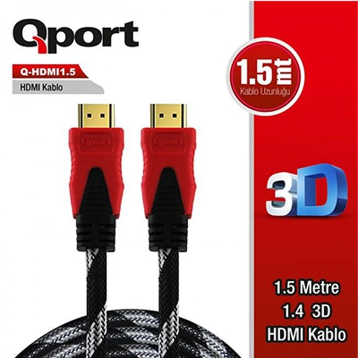 QPORT Q-HDMI1.5 1.5m ALTIN UÇLU HDMI KABLO
