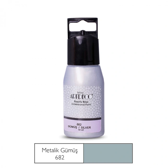 ARTDECO METALİK BOYUTLU BOYA 60 ml GÜMÜŞ 682