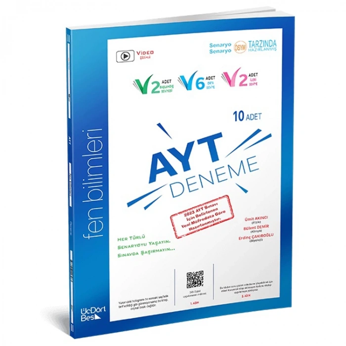 ÜÇDÖRTBEŞ AYT FEN BİLİMLERİ 10LU DENEME