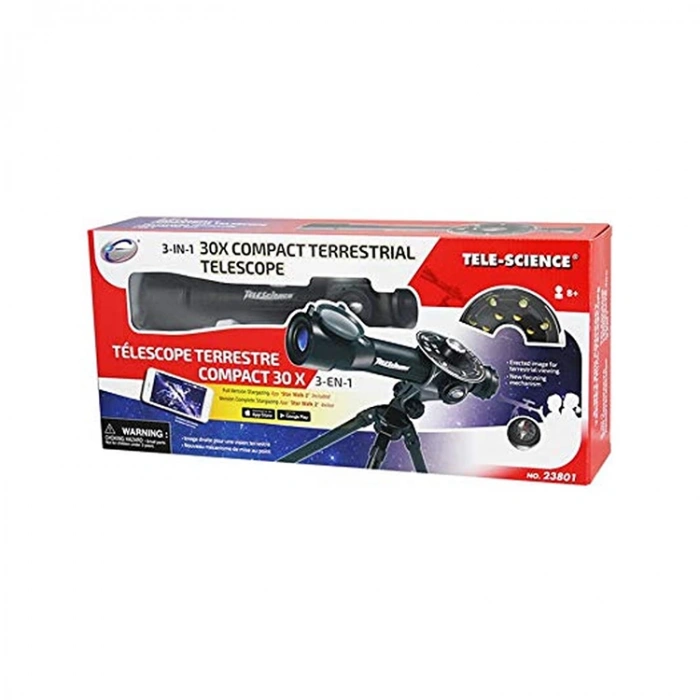 SUN S00002380 EAS-BİLİM TELE-SCIENCE SET 3Ü 1 ARADA 30mm KOMPAKT KARASAL TELESKOP