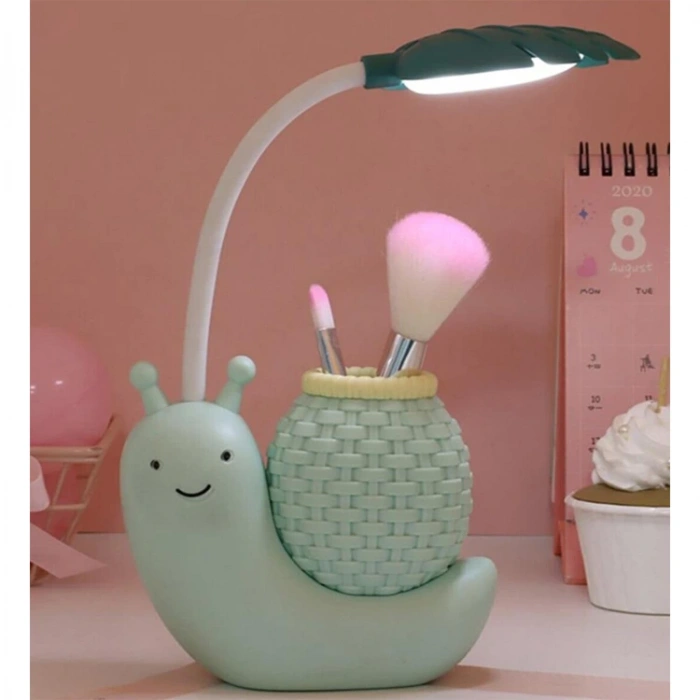 YLZ MASA LAMBASI 471 SALYANGOZ KALEM KUTULU LED USB KABLOLU YEŞİL