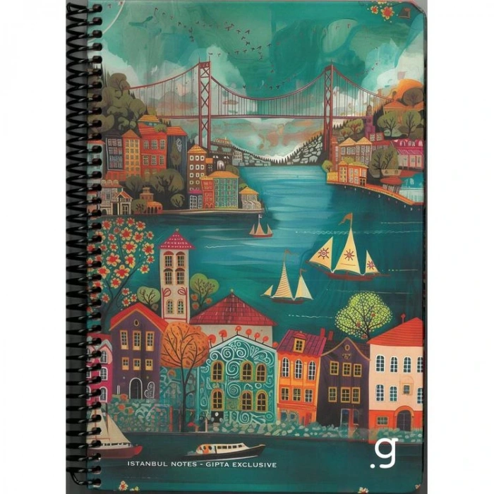 GIPTA İSTANBUL NOTES SPİRALLİ SERT KAPAK 17x24 YP. ÇİZGİLİ DEFTER - 7335