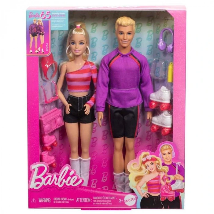 MATTEL HXK90 BARBIE & KEN 65.YIL 2Lİ PARTİ BEBEKLERİ KUTULU 3+