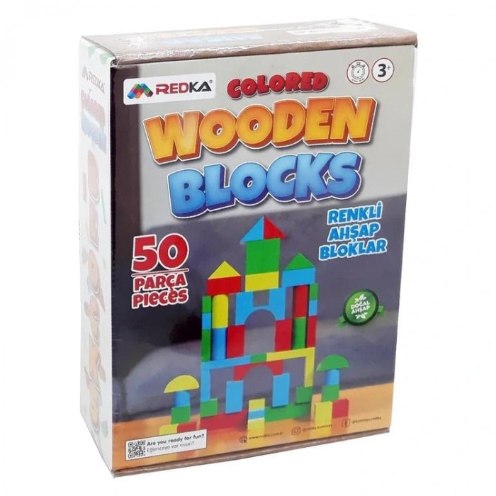 REDKA RD5671 RENKLİ AHŞAP BLOKLAR 50 PARÇA