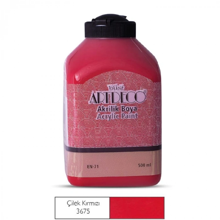 ARTDECO 070L-3675 AKRİLİK BOYA 500 ML. ÇİLEK KIRMIZI
