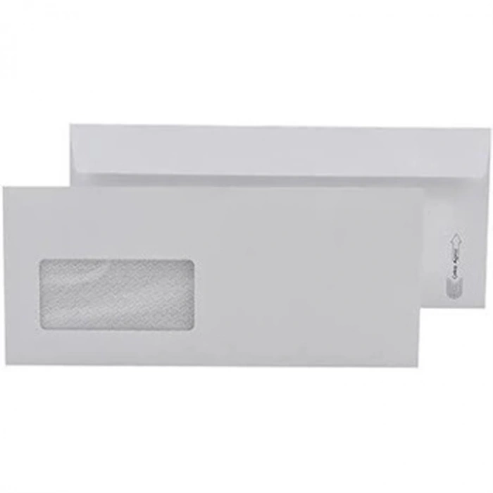 OYAL ZARF DİPLOMAT 105x240mm. 90Gr. BEYAZ PENCERELİ SİLİKONLU 500LÜ