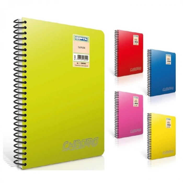 GIPTA CHROM-O SPİRALLİ PP. KAPAK A4 40 YP. ÇİZGİLİ DEFTER - 1976