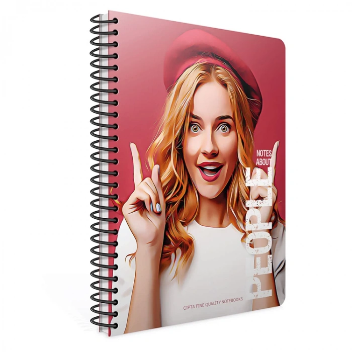 GIPTA PEOPLE SPİRALLİ SERT KAPAK 17x24 120YP.KARELİ DEFTER