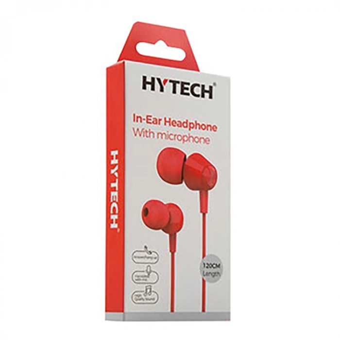 HYTECH HY-XK30 MOBİL TELEFON UYUMLU KULAK İÇİ MİKROFONLU KULAKLIK KIRMIZI