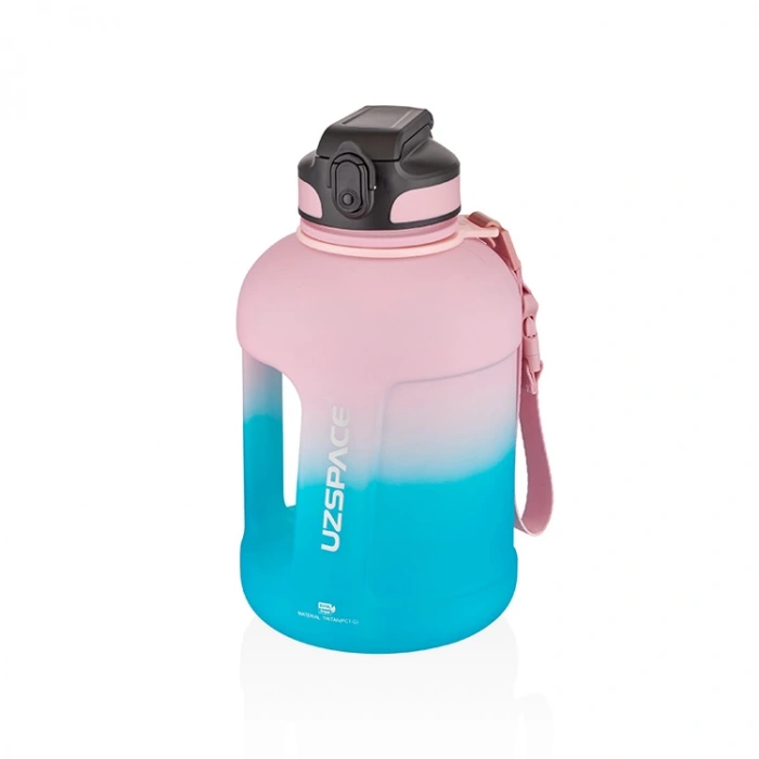 UZSPACE TRITAN PİPETLİ  MATARA 3067 1700 ML PEMBE-TURKUAZ