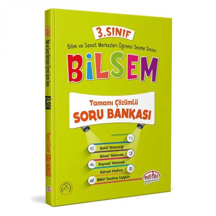 EDİTÖR 3.SINIF BİLSEM TAMAMI ÇÖZÜMLÜ SORU BANKASI