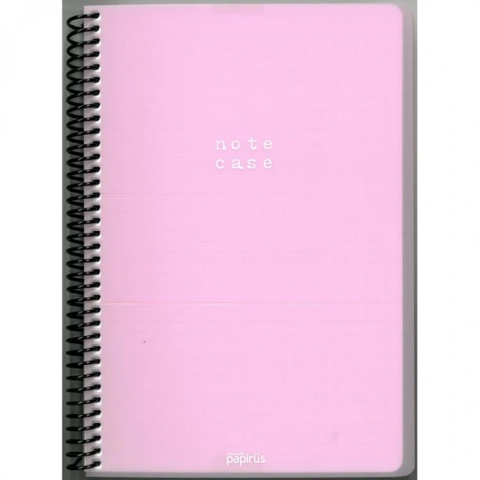 PAPİRÜS  NOTE CASE PP. KAPAK SPİRALLİ 16X23 100YP. KARELİ DEFTER