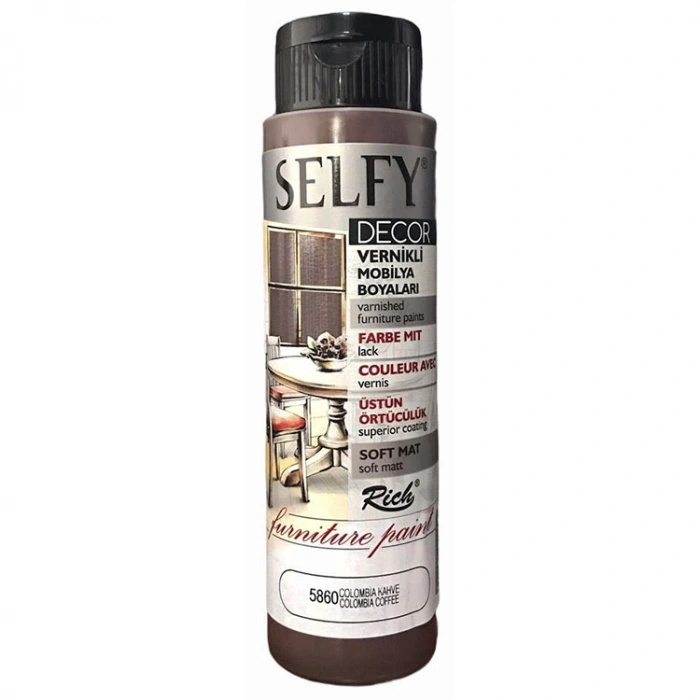 RİCH SLF-500-5860 SELFY DECOR VERNİKLİ AKRİLİK BOYA 500cc.COLOMBİA KAHVE