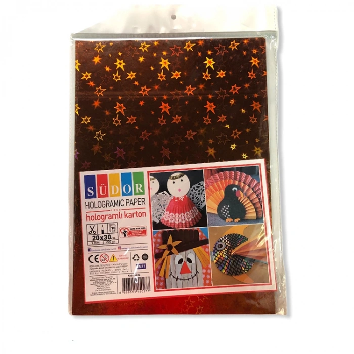 SÜDOR SK22 HOLOGRAMLI KARTON 200GR 20X30 10 LU KARIŞIK RENK