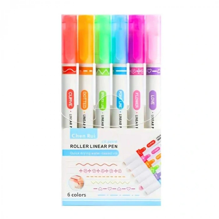 CHEN RUI CX6006A 6 RENK 6 DESEN MÜHÜR KALEMİ SET