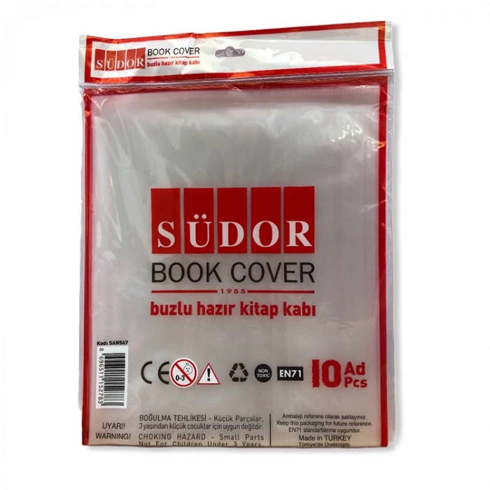 SÜDOR SAN566 HAZIR KİTAP KABI BUZLU ŞEFFAF 10 LU