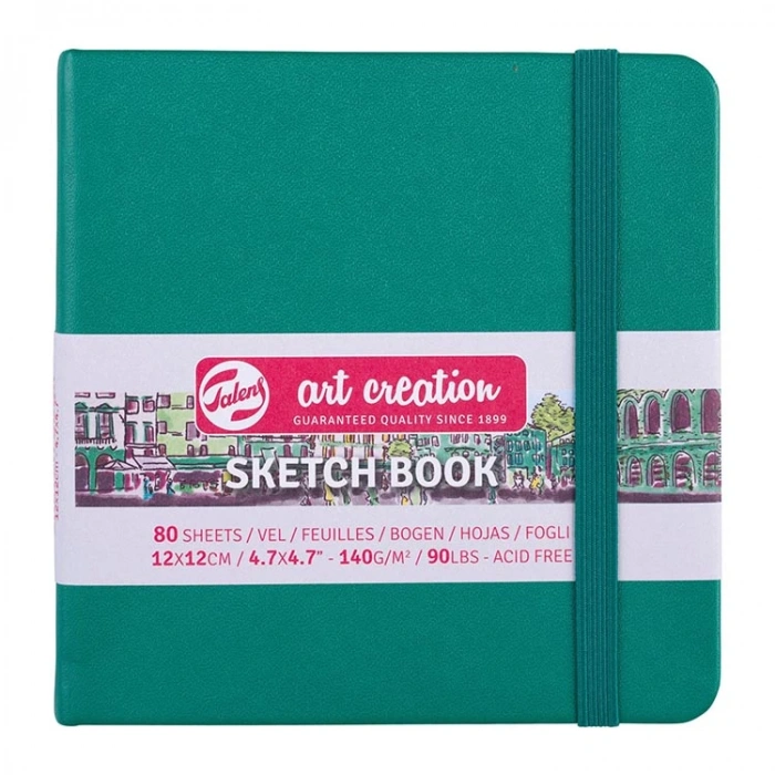 TALENS ART CREATION SKETCHBOOK 12X12cm 140 gr. 80 YP. ESKİZ DEFTERİ ORMAN YEŞİLİ - 9314334M