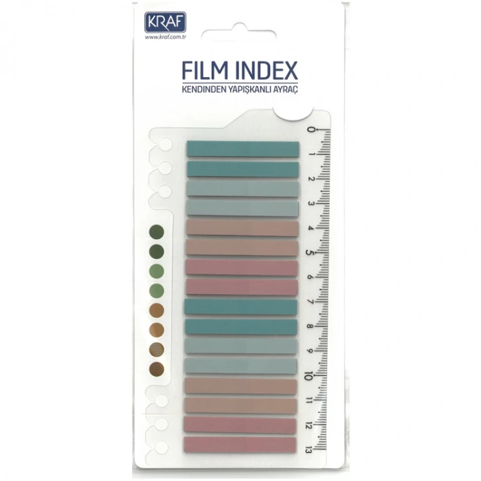 KRAF 16645-2 INDEX FILM (PP) CETVELLİ MORANDI COLOR YAPIŞKANLI AYRAÇ 6x45mm 16LI X 20YP
