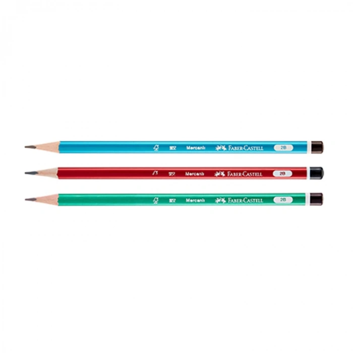 FABER CASTELL ÜÇGEN KURŞUN KALEM 2B MERCANLI 2160