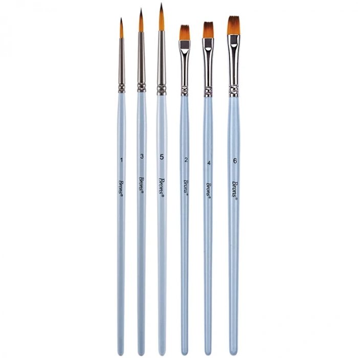 BRONS BR-2203 SENTETİK KIL FIRÇA SETİ SET-4  6LI