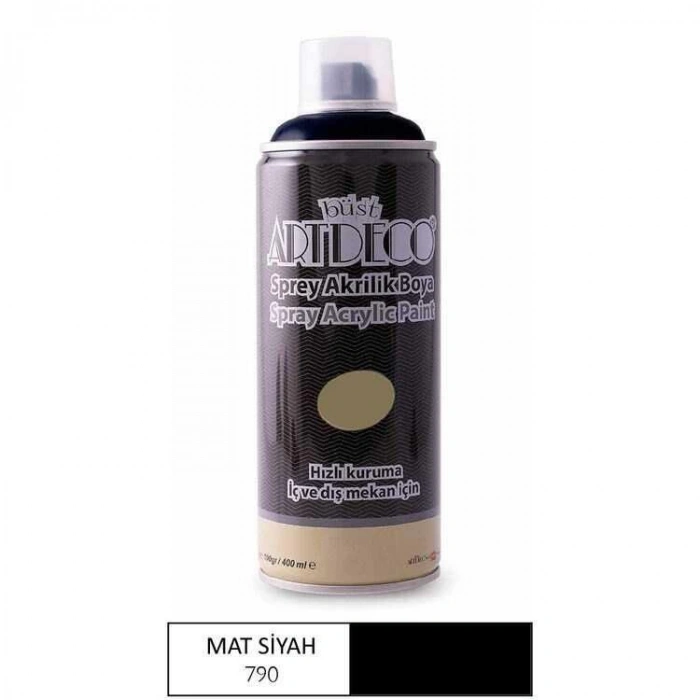ARTDECO AKRİLİK SPREY BOYA 400 ML MAT SİYAH / LV-Y-400-M790