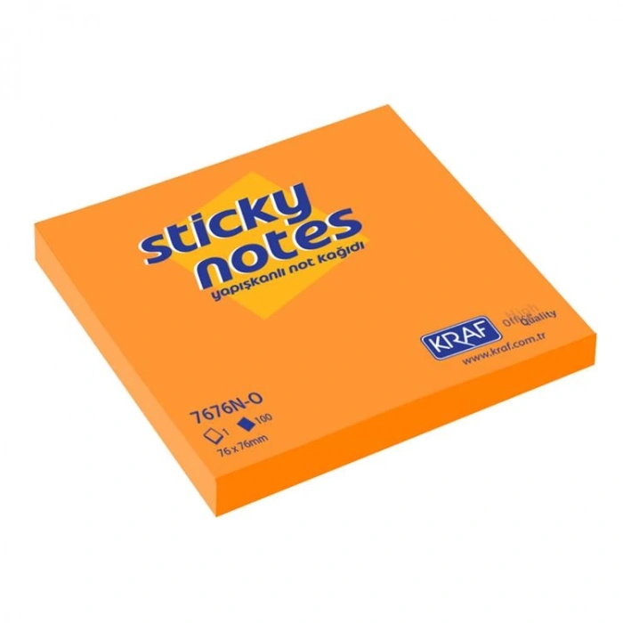 KRAF 7676N-O YAPIŞKANLI NOT KAĞIDI 76X76 NEON TURUNCU
