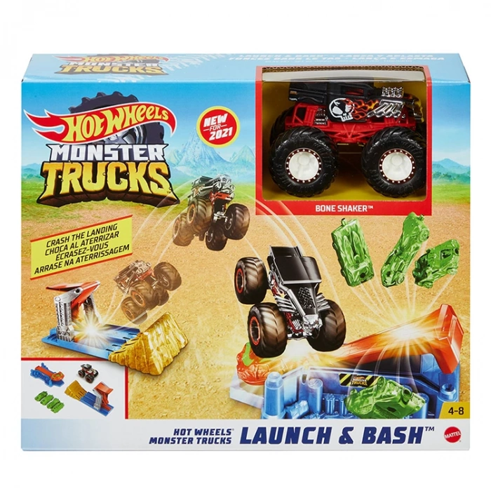 MATTEL GVK08 HOT WHEELS MONSTER TRUCKS FIRLAT VE ÇARPIŞ OYUN SETİ