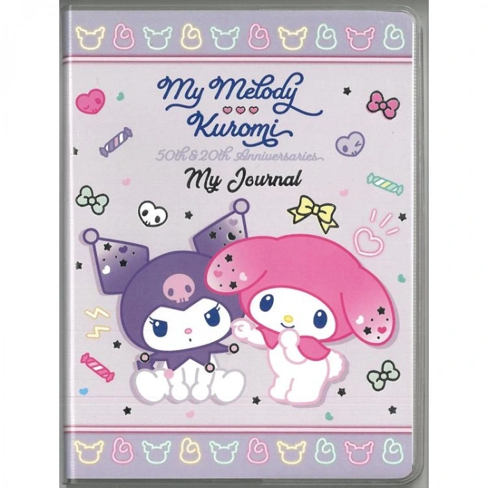 VICTORIAS JOURNALS 525-2004 MİNİ JOURNAL MY MELODY & KUROMİ A6 80 GR. PVC KILIFLI KARTON KAPAK 128 SAYFA ÇİZGİLİ NOT DEFTER