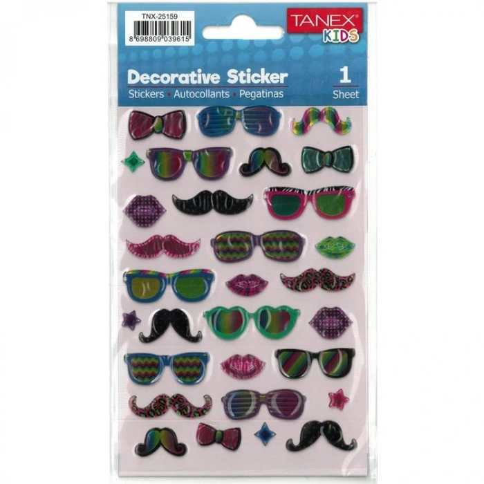 TANEX KIDS TNX-25159 DEKORATİF ETİKETLER - PUFFY AKSESUAR SERİSİ STICKER - TEKLİ