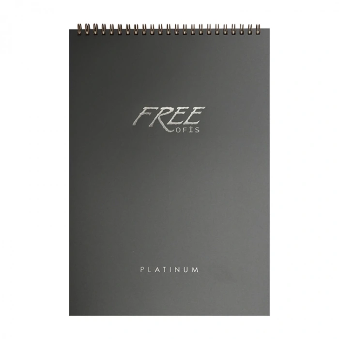 KESKİN FREE PLATİNUM PP KAPAK SPİRALLİ BLOKNOT A4 80 YP. KARELİ