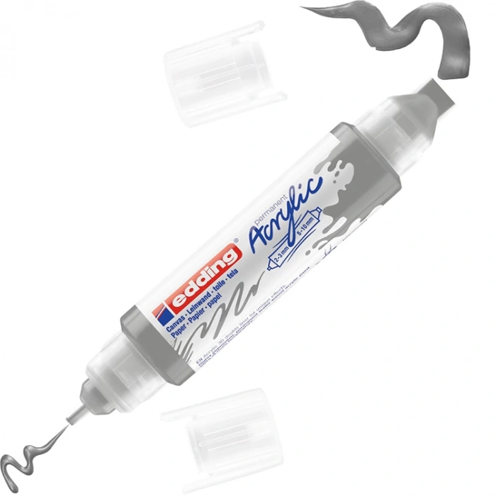 EDDING 5400 NO:923 3D DOUBLE LINER AKRİLİK KALEM GÜMÜŞ