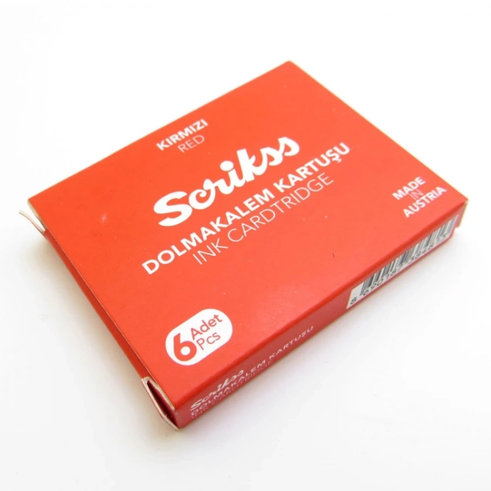 SCRIKSS DOLMA KALEM KARTUŞU 6LI KIRMIZI