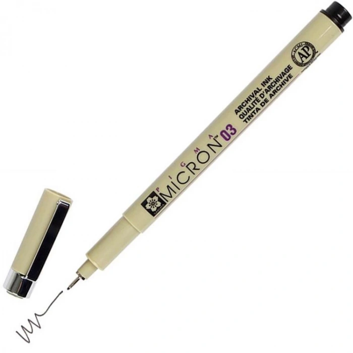 SAKURA PIGMA MICRON 03 TEKNİK ÇİZİM KALEMİ 0,35MM SİYAH