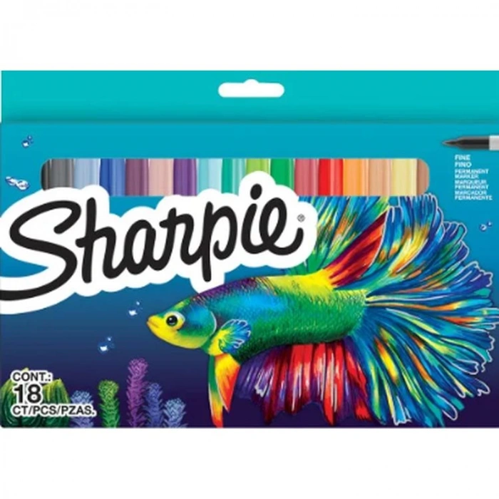 SHARPİE 2201230 FINE PERMANENT MARKER SET 18Lİ - BALIK