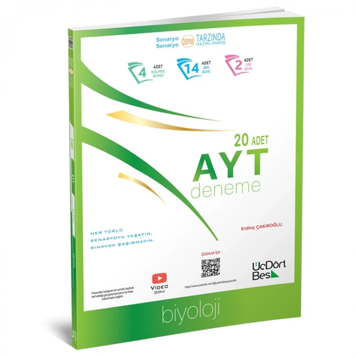 ÜÇDÖRTBEŞ AYT 20Lİ BİYOLOJİ DENEME