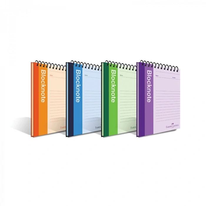 FABER CASTELL CANLI RENK SPİRALLİ K. KAPAK A5 80 YP. ÇİZGİLİ BLOKNOT