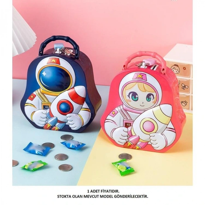 HUN BEST S-256 (13-18) ASTRONOT SAPLI KİLİTLİ METAL KUMBARA 3+ - TEKLİ