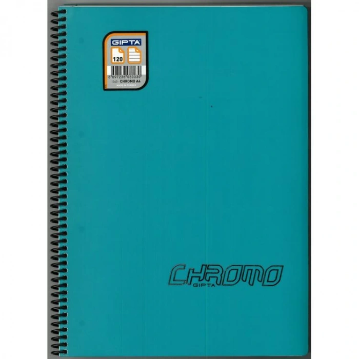 GIPTA CHROM-O SPİRALLİ PP. KAPAK A4 120YP.ÇİZGİLİ DEFTER - 1340