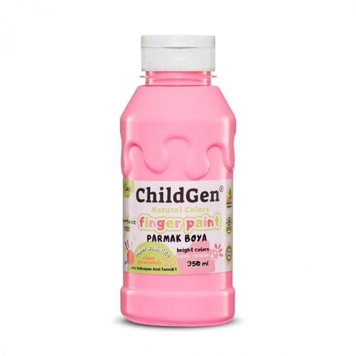 CHILDGEN NATUREL COLORS - PARMAK BOYASI CANLI RENKLER 350ml  PEMBE