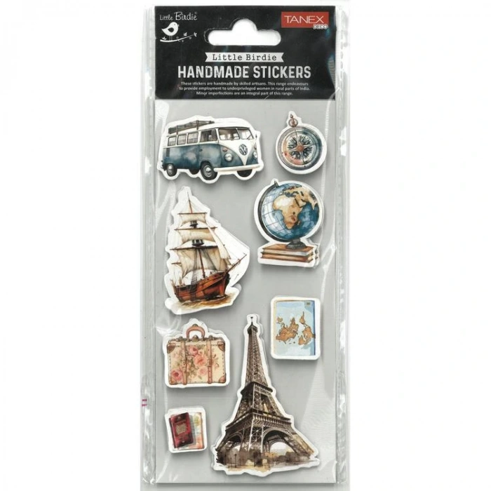 TANEX HANDMADE TNX-28009 DEKORATİF ETİKETLER - DÜNYA ATLAS SERİSİ STICKER - TEKLİ