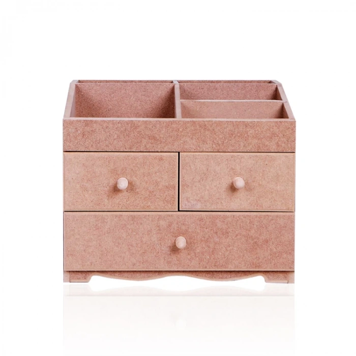 TEKNOPOİNT AHŞAP HOBY KT12 ÜÇ ÇEKMECELİ ÜSTÜ AÇIK KUTU